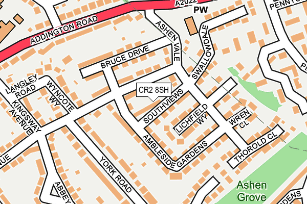 CR2 8SH map - OS OpenMap – Local (Ordnance Survey)