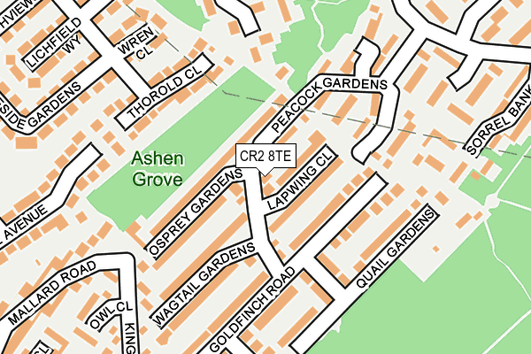 CR2 8TE map - OS OpenMap – Local (Ordnance Survey)