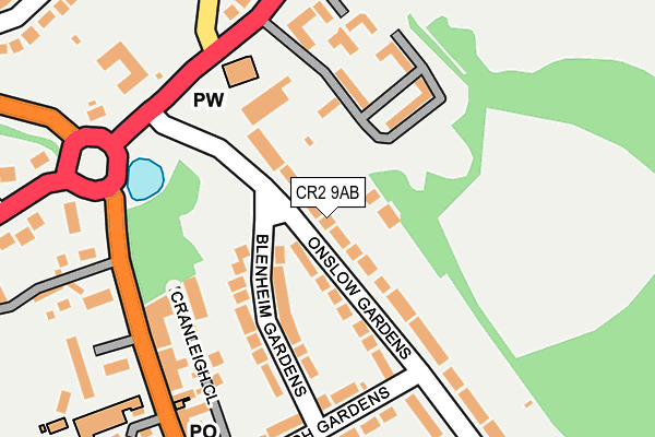 CR2 9AB map - OS OpenMap – Local (Ordnance Survey)