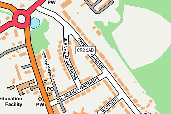 CR2 9AD map - OS OpenMap – Local (Ordnance Survey)