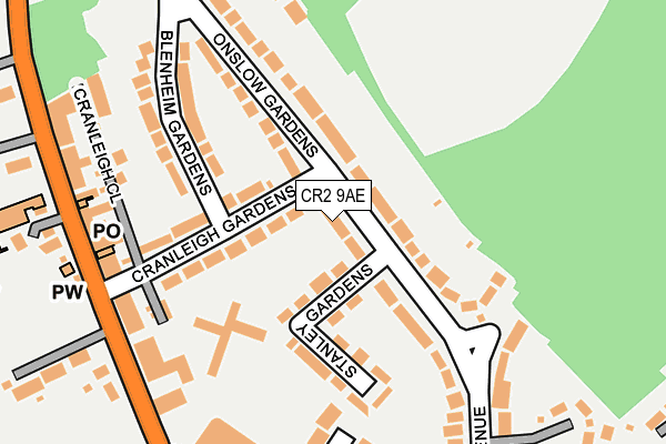 CR2 9AE map - OS OpenMap – Local (Ordnance Survey)