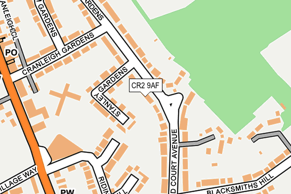 CR2 9AF map - OS OpenMap – Local (Ordnance Survey)