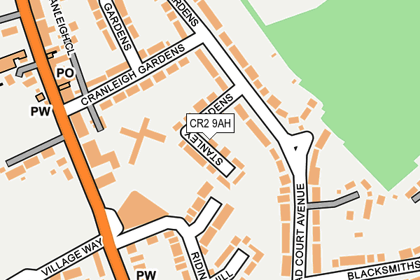 CR2 9AH map - OS OpenMap – Local (Ordnance Survey)