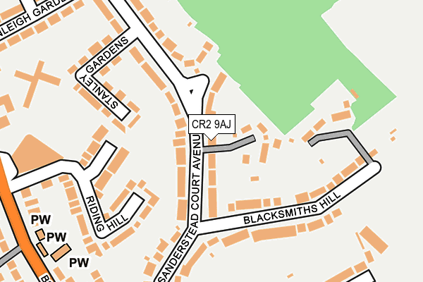 CR2 9AJ map - OS OpenMap – Local (Ordnance Survey)