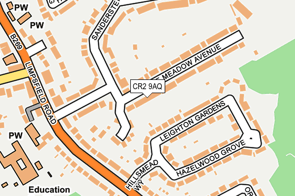CR2 9AQ map - OS OpenMap – Local (Ordnance Survey)