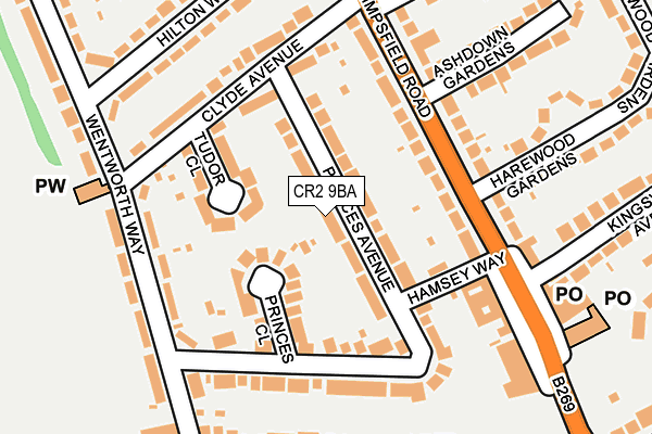 CR2 9BA map - OS OpenMap – Local (Ordnance Survey)