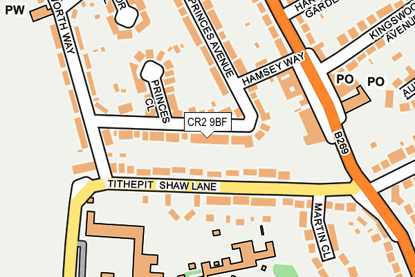 CR2 9BF map - OS OpenMap – Local (Ordnance Survey)