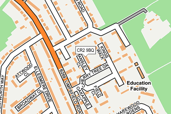 CR2 9BQ map - OS OpenMap – Local (Ordnance Survey)