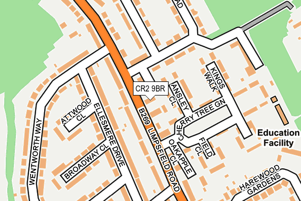 CR2 9BR map - OS OpenMap – Local (Ordnance Survey)