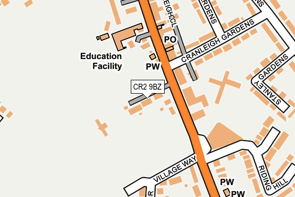 CR2 9BZ map - OS OpenMap – Local (Ordnance Survey)