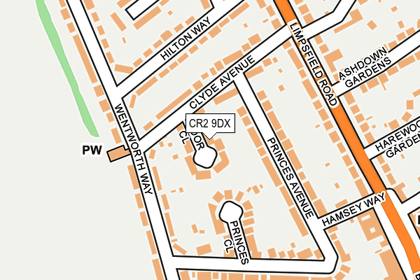 CR2 9DX map - OS OpenMap – Local (Ordnance Survey)