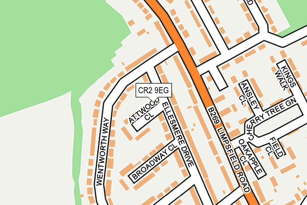 CR2 9EG map - OS OpenMap – Local (Ordnance Survey)