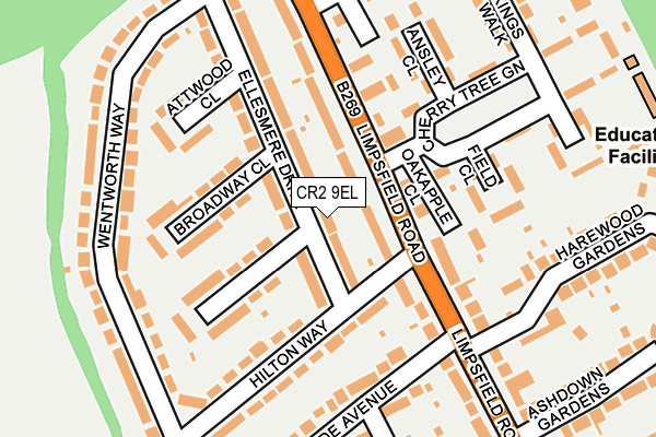 CR2 9EL map - OS OpenMap – Local (Ordnance Survey)