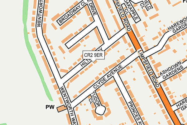 CR2 9ER map - OS OpenMap – Local (Ordnance Survey)