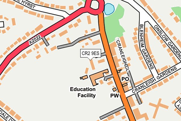 CR2 9ES map - OS OpenMap – Local (Ordnance Survey)