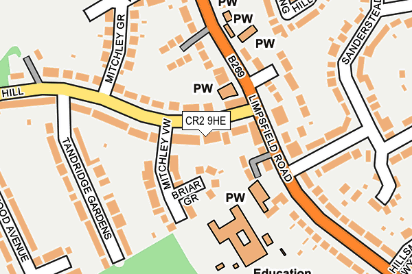 CR2 9HE map - OS OpenMap – Local (Ordnance Survey)