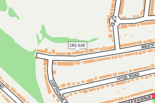 CR2 9JW map - OS OpenMap – Local (Ordnance Survey)