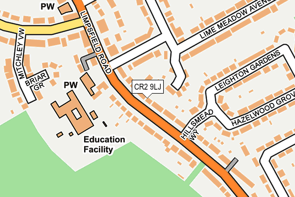 CR2 9LJ map - OS OpenMap – Local (Ordnance Survey)