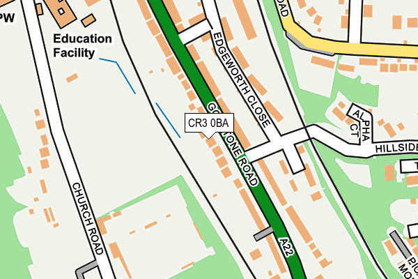 CR3 0BA map - OS OpenMap – Local (Ordnance Survey)