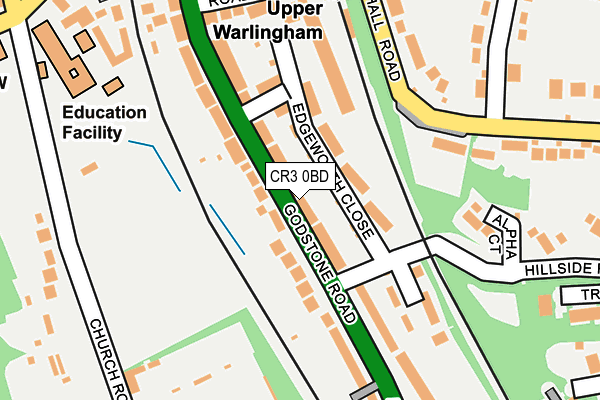 CR3 0BD map - OS OpenMap – Local (Ordnance Survey)