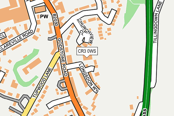 CR3 0WS map - OS OpenMap – Local (Ordnance Survey)