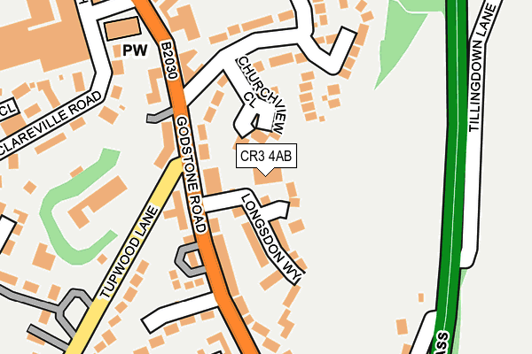 CR3 4AB map - OS OpenMap – Local (Ordnance Survey)