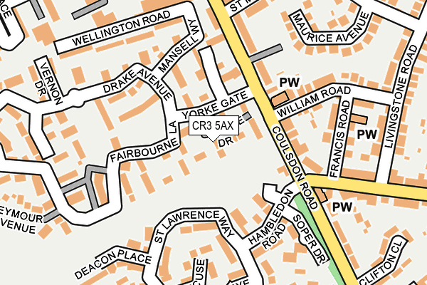 CR3 5AX map - OS OpenMap – Local (Ordnance Survey)