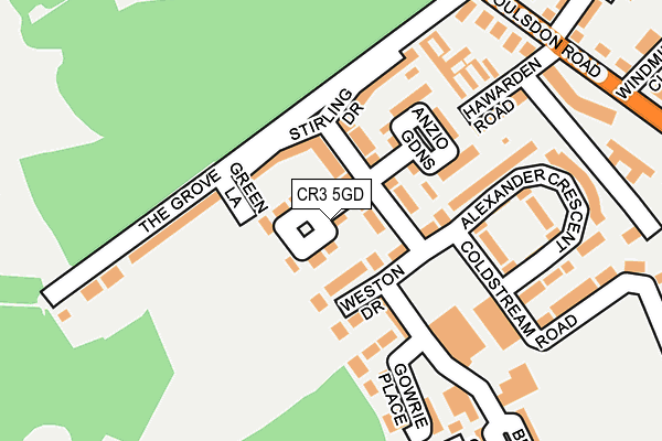 CR3 5GD map - OS OpenMap – Local (Ordnance Survey)