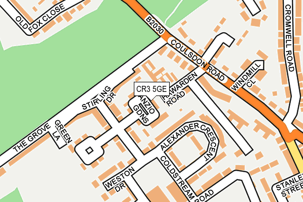 CR3 5GE map - OS OpenMap – Local (Ordnance Survey)