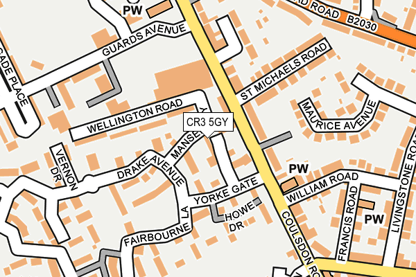 CR3 5GY map - OS OpenMap – Local (Ordnance Survey)