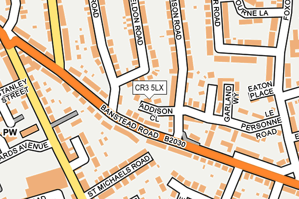 CR3 5LX map - OS OpenMap – Local (Ordnance Survey)