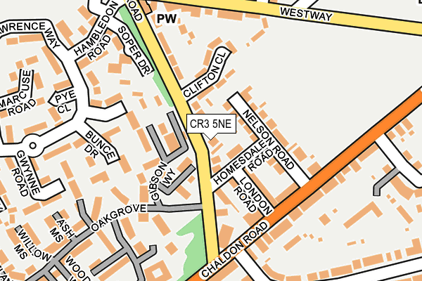 CR3 5NE map - OS OpenMap – Local (Ordnance Survey)