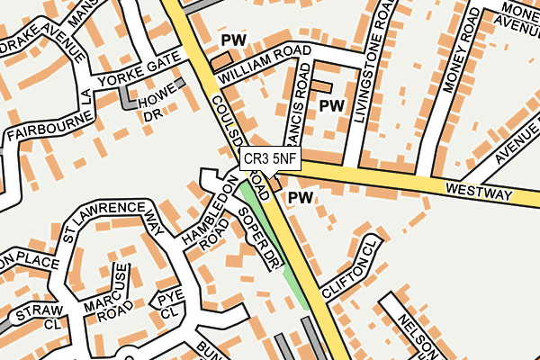 CR3 5NF map - OS OpenMap – Local (Ordnance Survey)