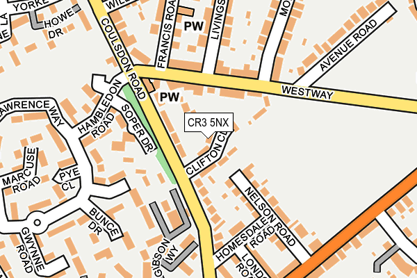 CR3 5NX map - OS OpenMap – Local (Ordnance Survey)