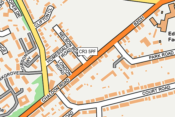 CR3 5PF map - OS OpenMap – Local (Ordnance Survey)