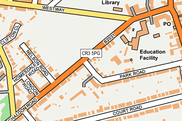 CR3 5PG map - OS OpenMap – Local (Ordnance Survey)