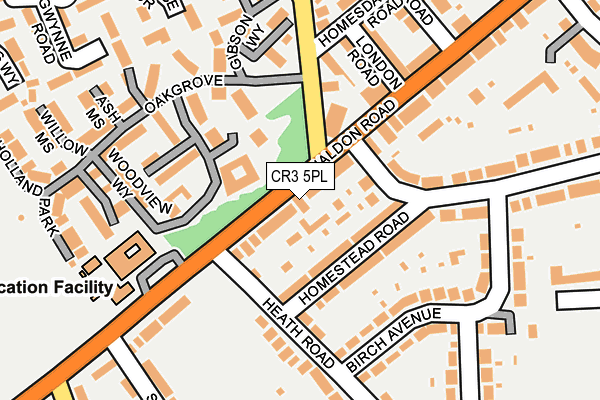 CR3 5PL map - OS OpenMap – Local (Ordnance Survey)