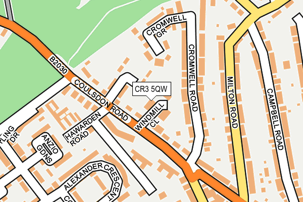 CR3 5QW map - OS OpenMap – Local (Ordnance Survey)