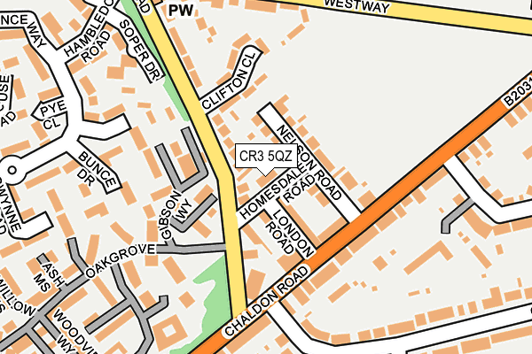 CR3 5QZ map - OS OpenMap – Local (Ordnance Survey)