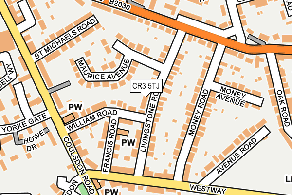 CR3 5TJ map - OS OpenMap – Local (Ordnance Survey)