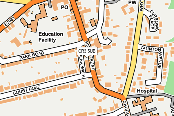 CR3 5UB map - OS OpenMap – Local (Ordnance Survey)