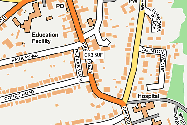 CR3 5UF map - OS OpenMap – Local (Ordnance Survey)