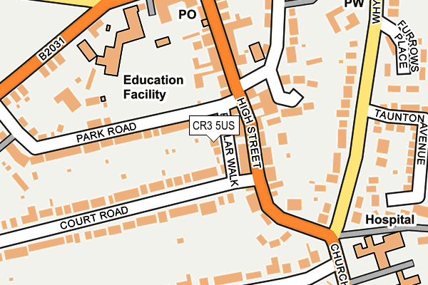 CR3 5US map - OS OpenMap – Local (Ordnance Survey)