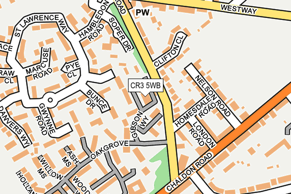 CR3 5WB map - OS OpenMap – Local (Ordnance Survey)