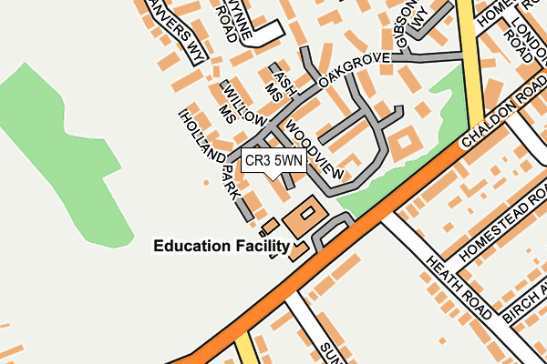 CR3 5WN map - OS OpenMap – Local (Ordnance Survey)