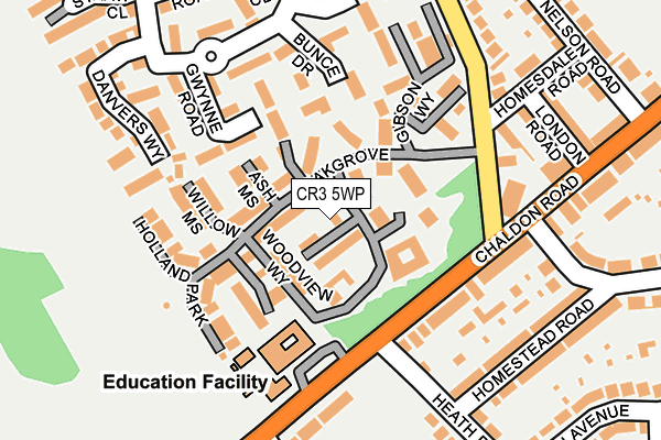 CR3 5WP map - OS OpenMap – Local (Ordnance Survey)