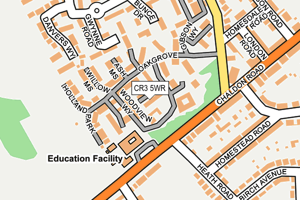 CR3 5WR map - OS OpenMap – Local (Ordnance Survey)