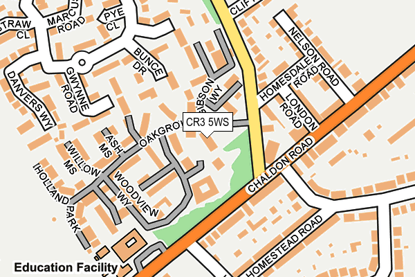 CR3 5WS map - OS OpenMap – Local (Ordnance Survey)