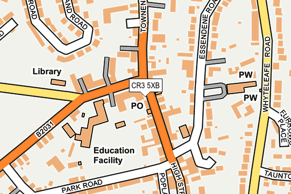 CR3 5XB map - OS OpenMap – Local (Ordnance Survey)