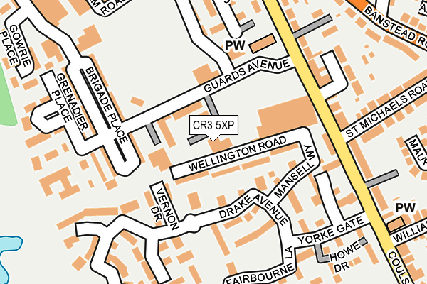 CR3 5XP map - OS OpenMap – Local (Ordnance Survey)